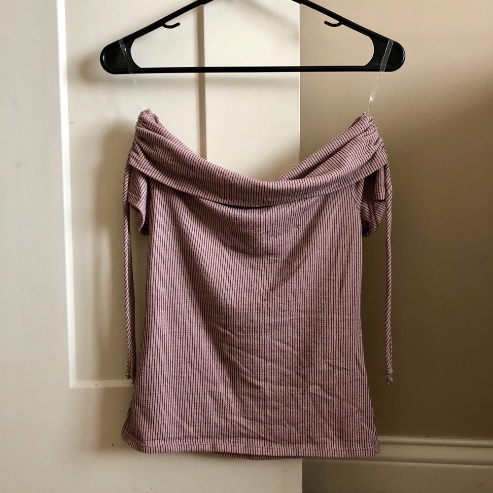 pink & black striped top